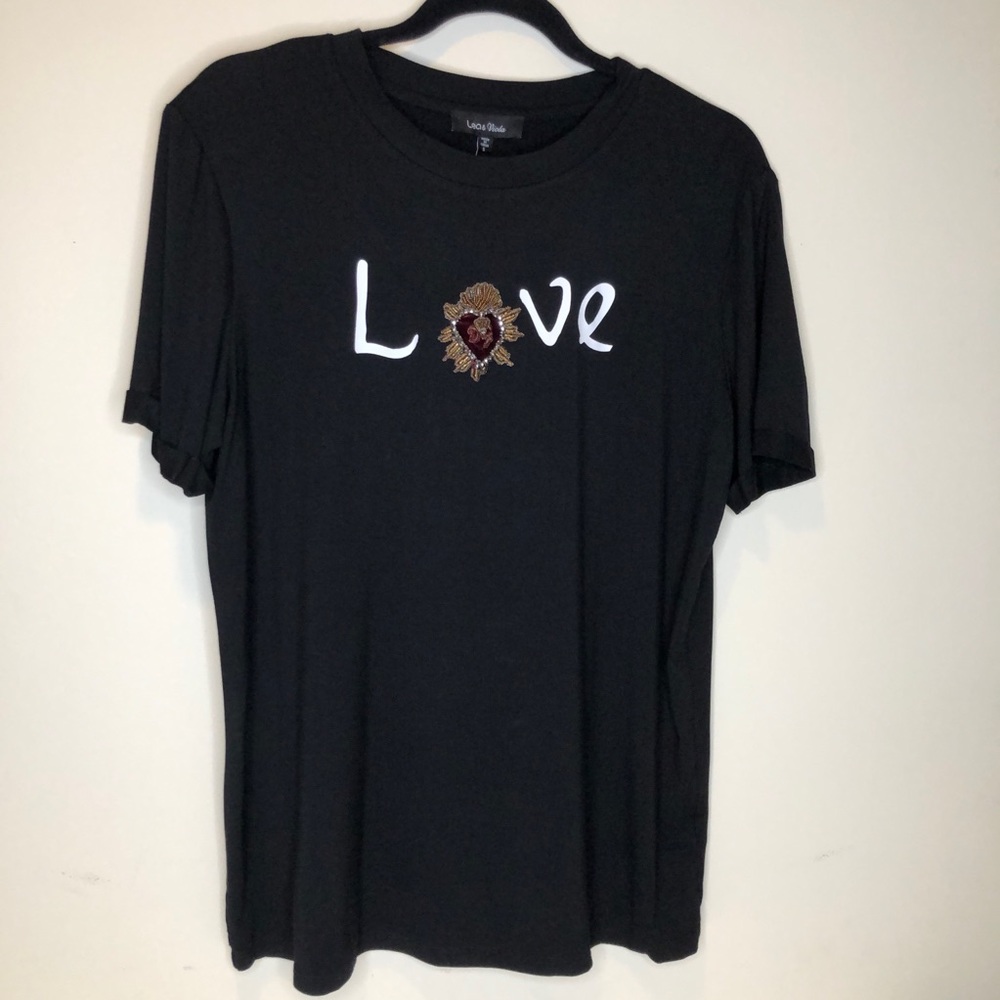 NWT Lia & Viola Short Sleeve T-Shirt Beaded Design